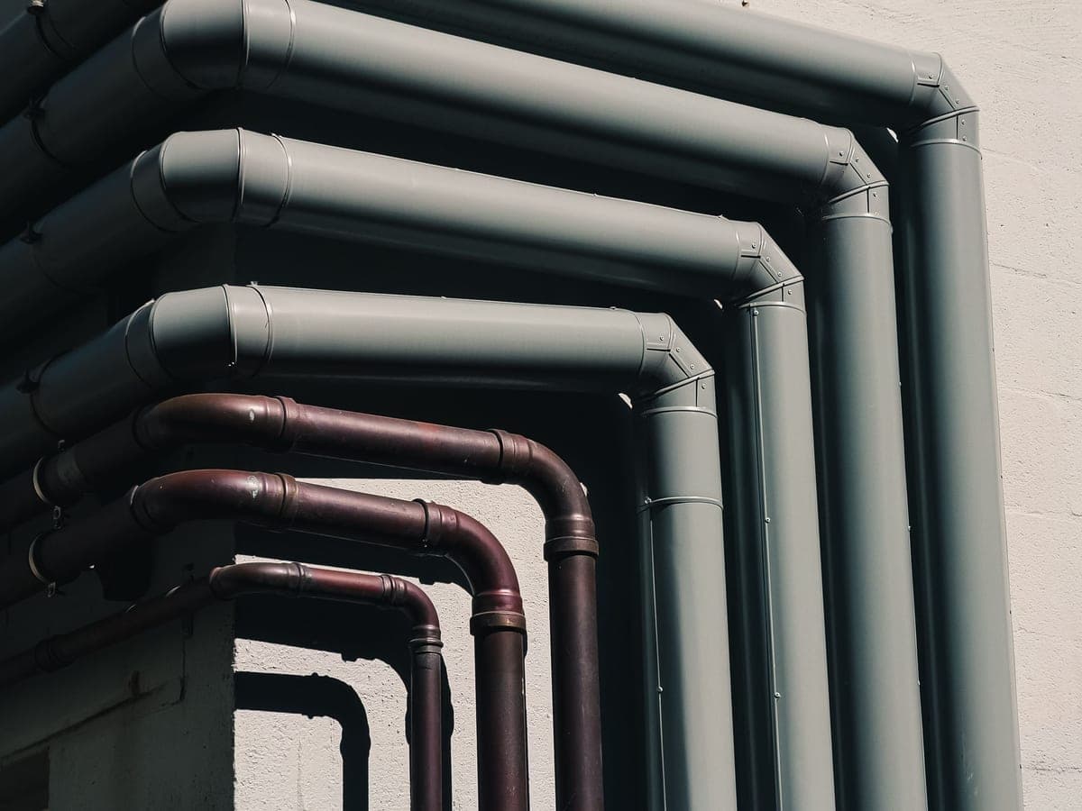 The interior surface of a length of plumbing pipe